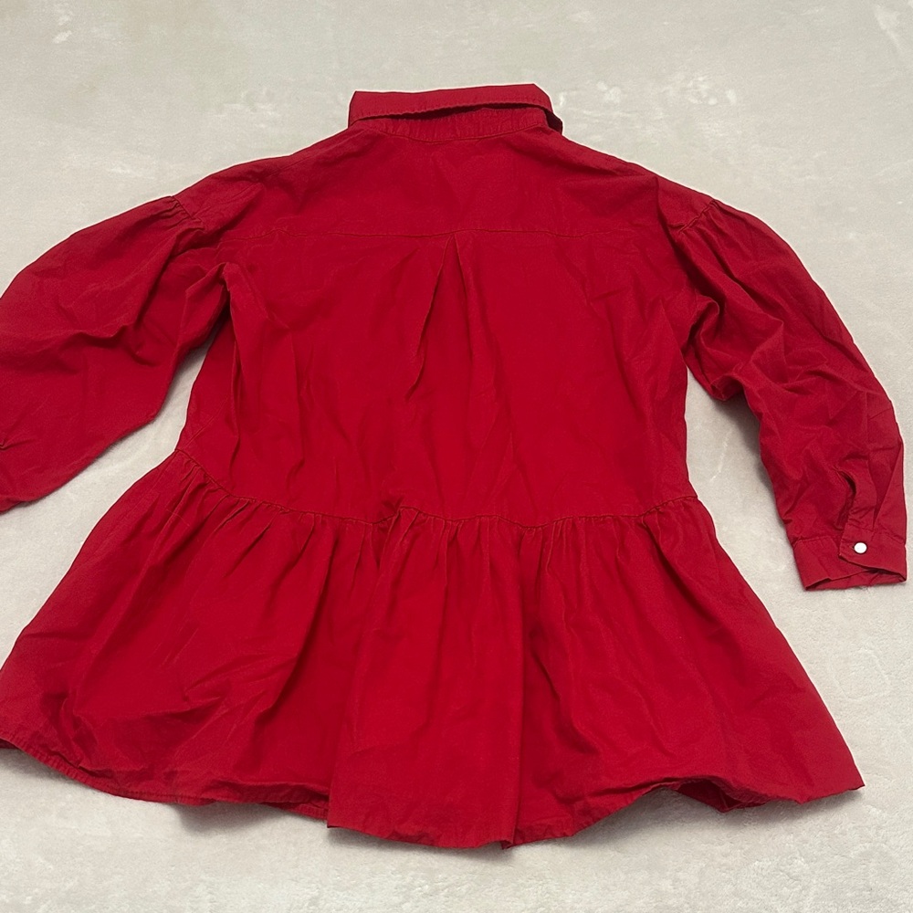 Vibrant Red Button-Up Dress - Picture 6 of 6